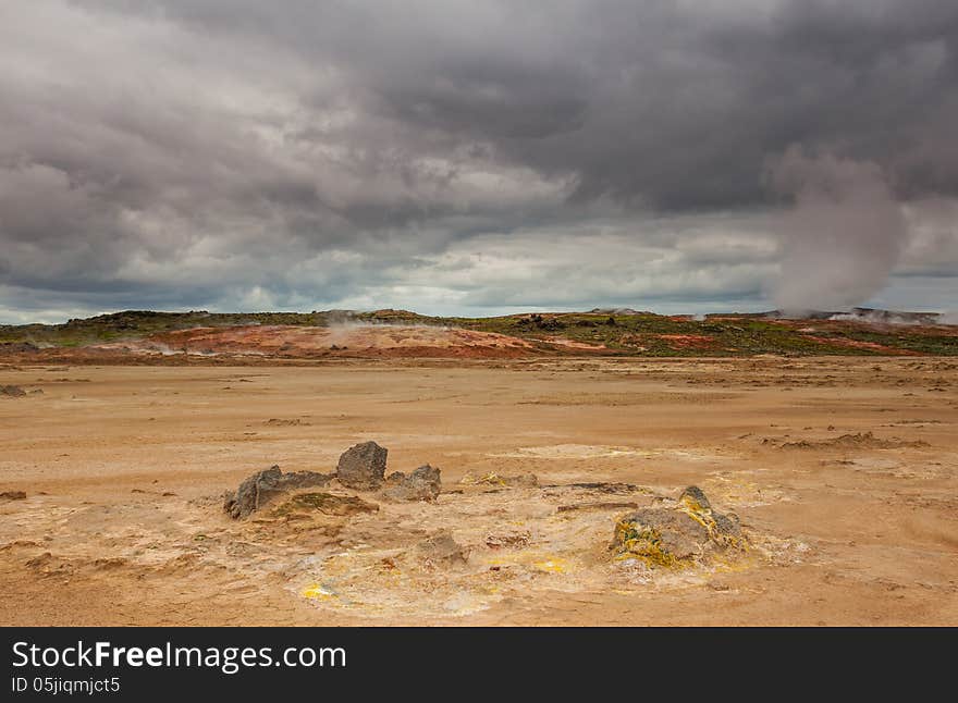 Image from the geothermal area Gunnuhver located at Reykjanes peninsula in iceland. Image from the geothermal area Gunnuhver located at Reykjanes peninsula in iceland.