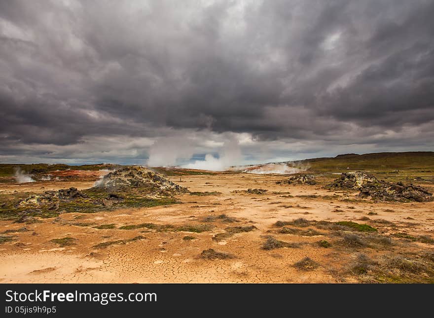 Image from the geothermal area Gunnuhver located at Reykjanes peninsula in iceland. Image from the geothermal area Gunnuhver located at Reykjanes peninsula in iceland.