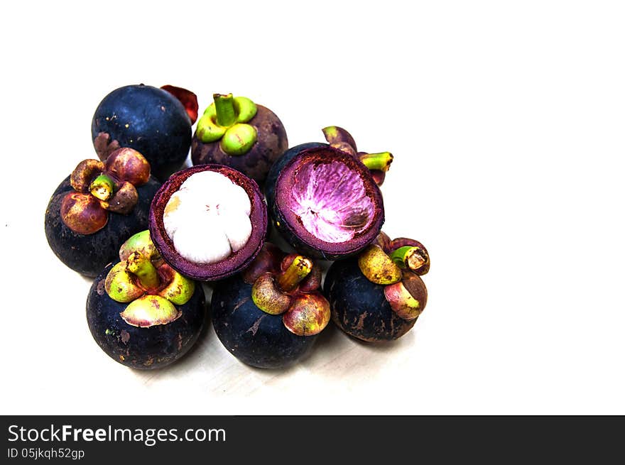 Mangosteen for sell in Jantaburi Thailand.