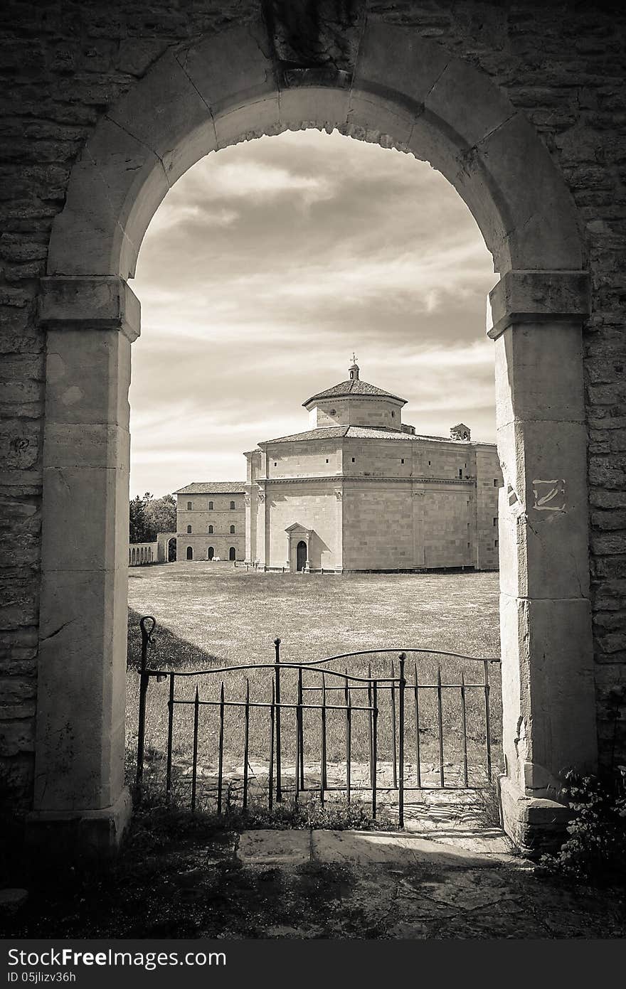 A view of Macereto Sanctuary - Italy.