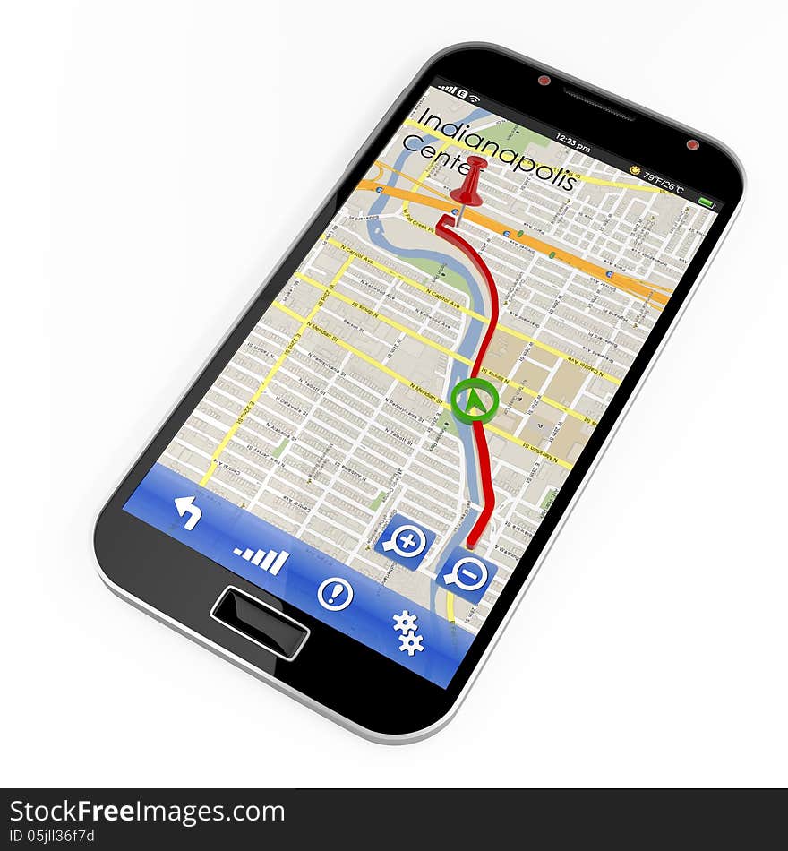 Smartphone with GPS navigation