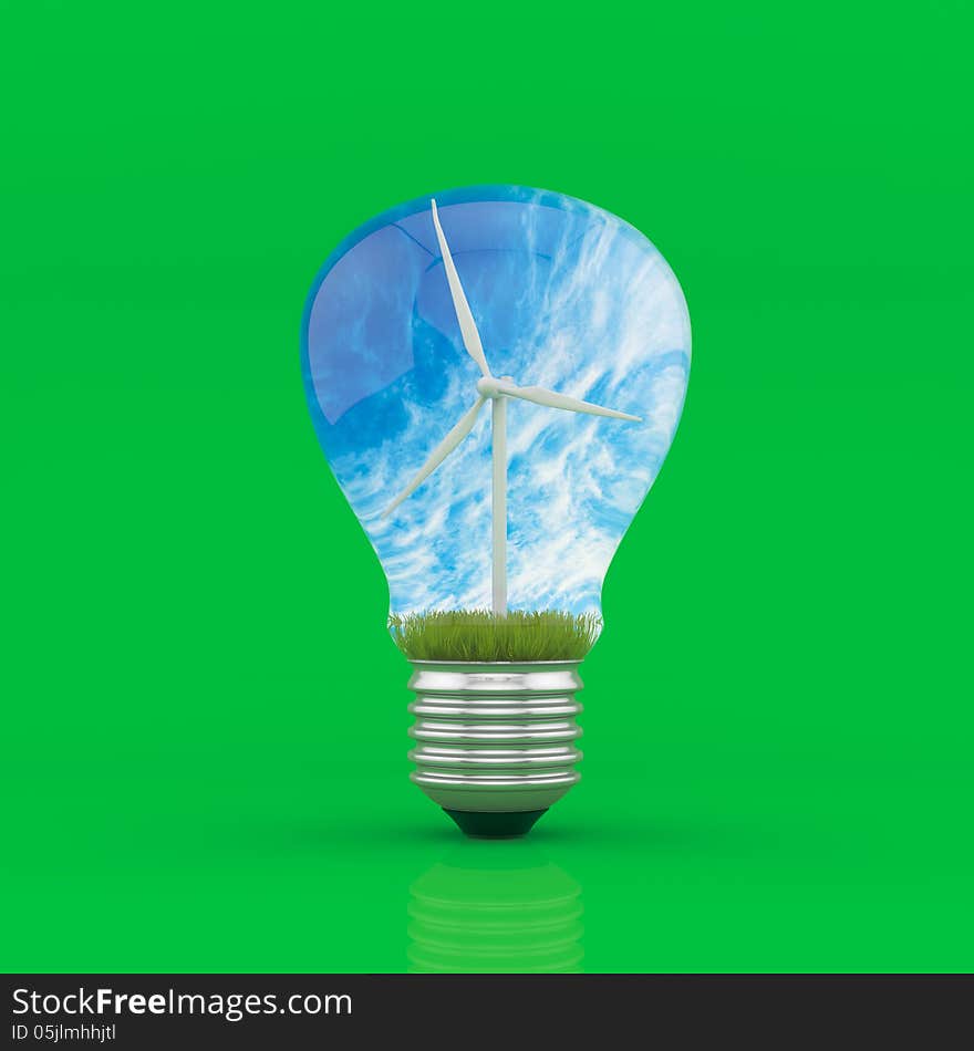 Ecological concept safety energy on green. Ecological concept safety energy on green