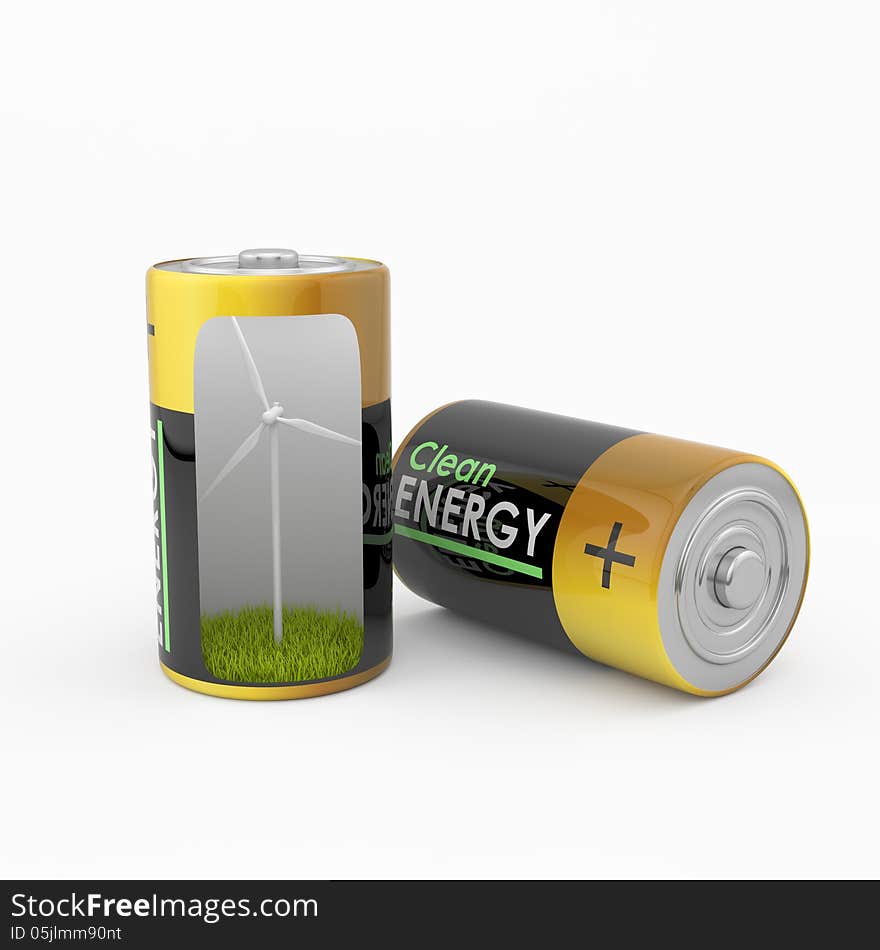 Clean Energy concept Batteries. Clean Energy concept Batteries