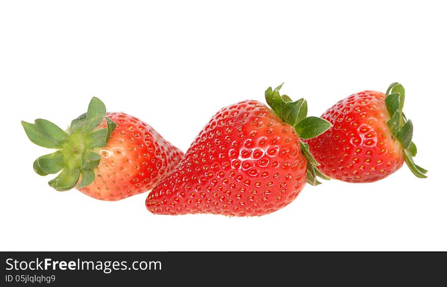 Three strawberries are very sweet. Three strawberries are very sweet