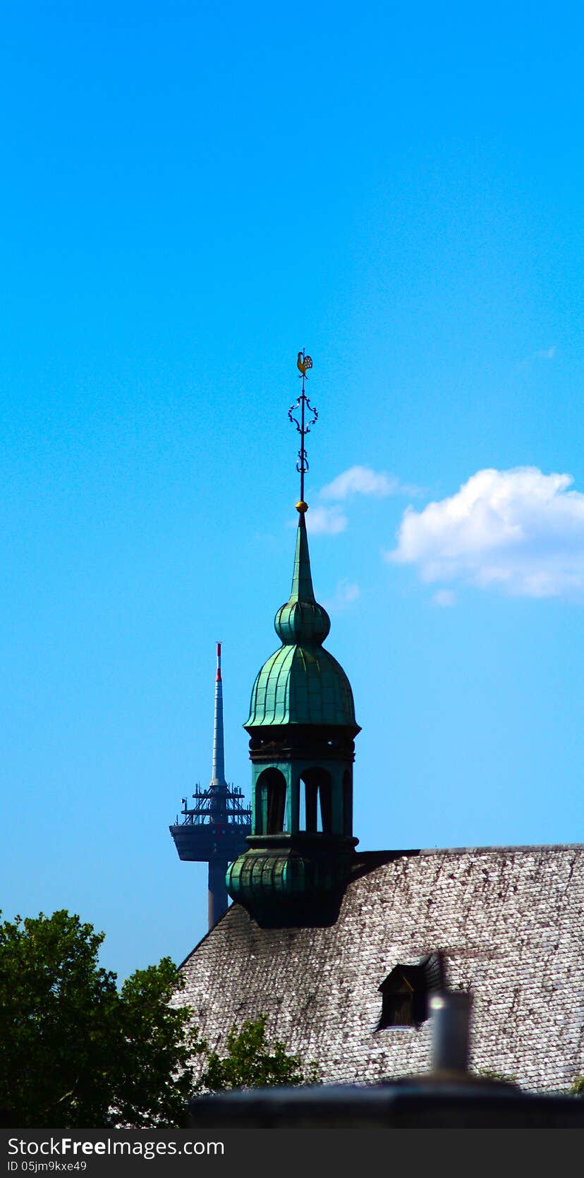 Old and new Towers in the Sky of Cologne Germany. Old and new Towers in the Sky of Cologne Germany