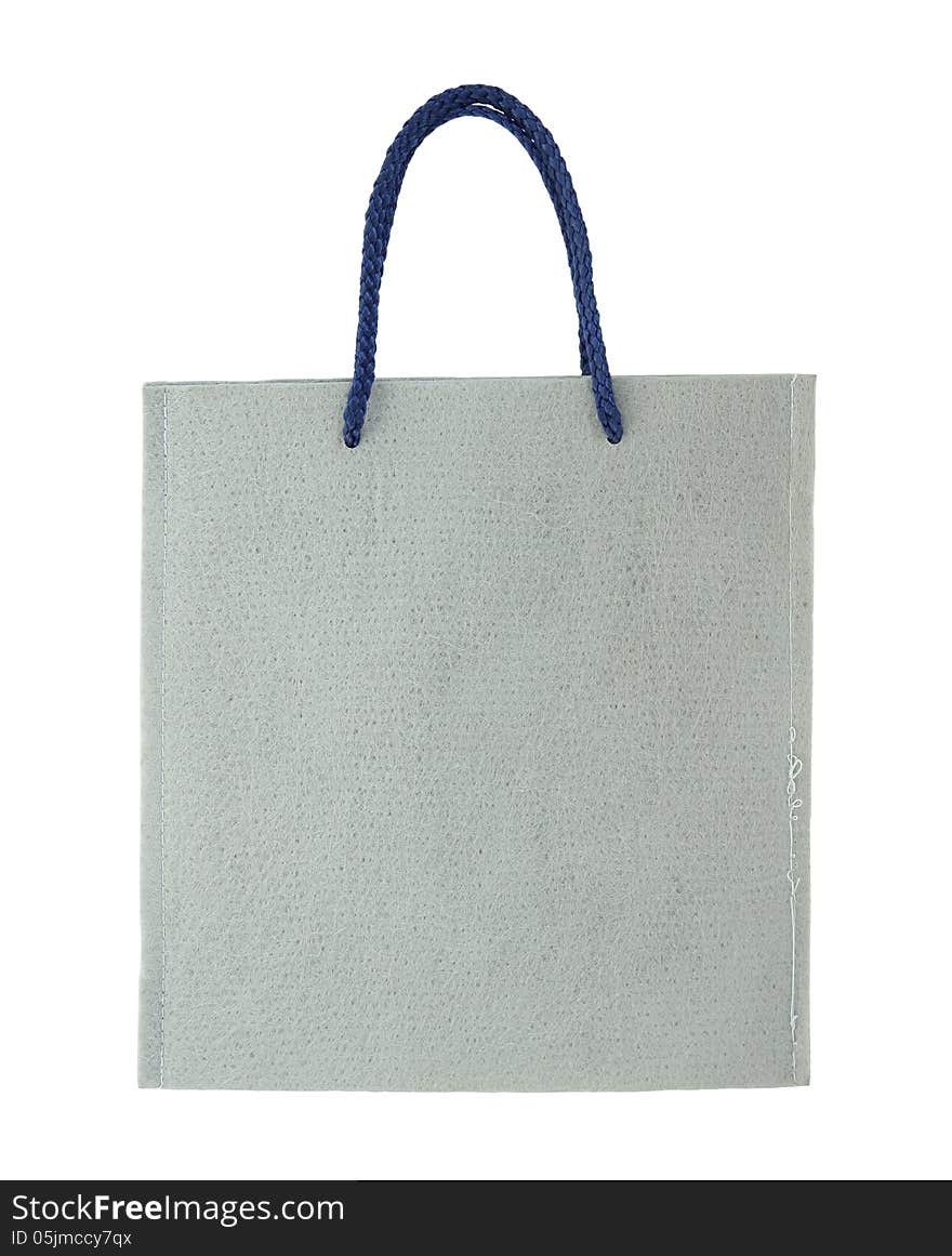 Gray canvas bag isolated on white background with clipping path