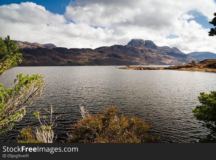 Mount Slioch Framed Above Loch Maree