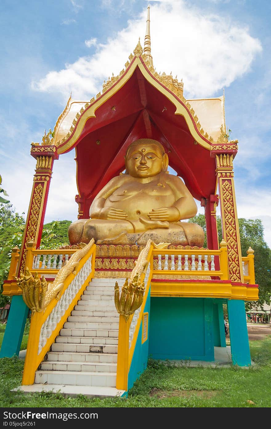 Phra Maha Kaccayana buddha statue with Thai church