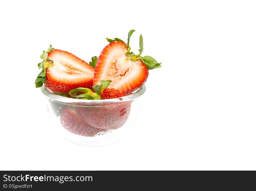 Fresh strawberry fruit isolated on white background