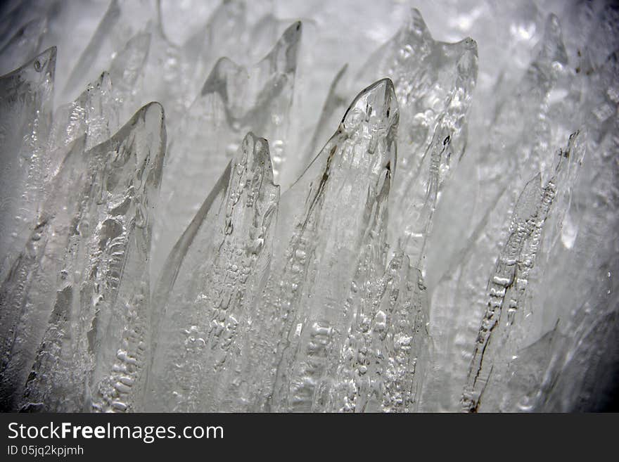 Discharged icicles from the Torne River in Swedish Lapland