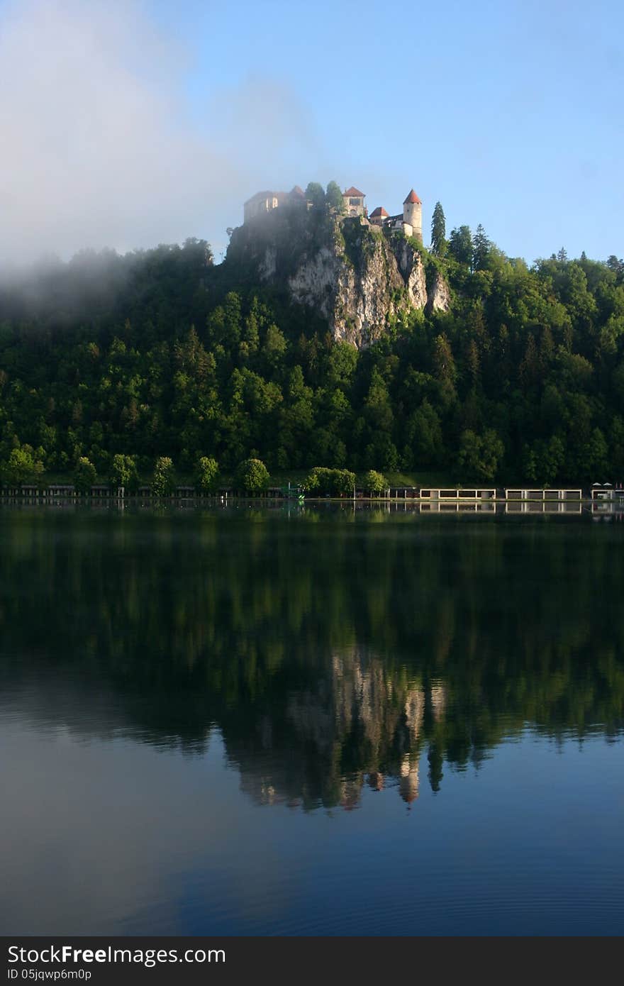 Medieval castle on lake Bled in Slovenia. Medieval castle on lake Bled in Slovenia