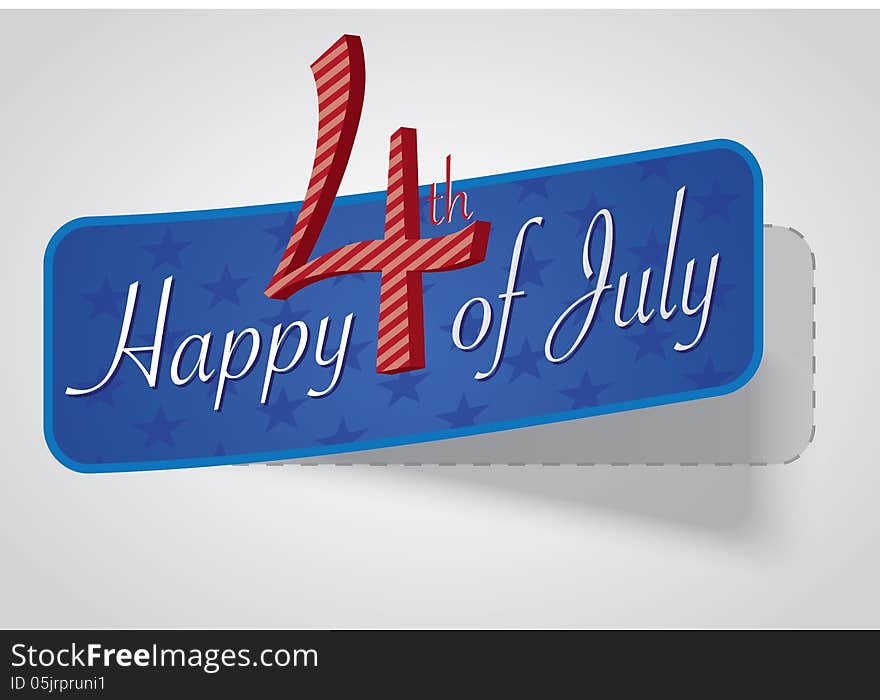 Happy 4th of July, independence day background with 3d paper effect. Happy 4th of July, independence day background with 3d paper effect