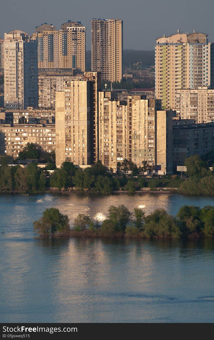 Homes near the Dnieper River in Kiev