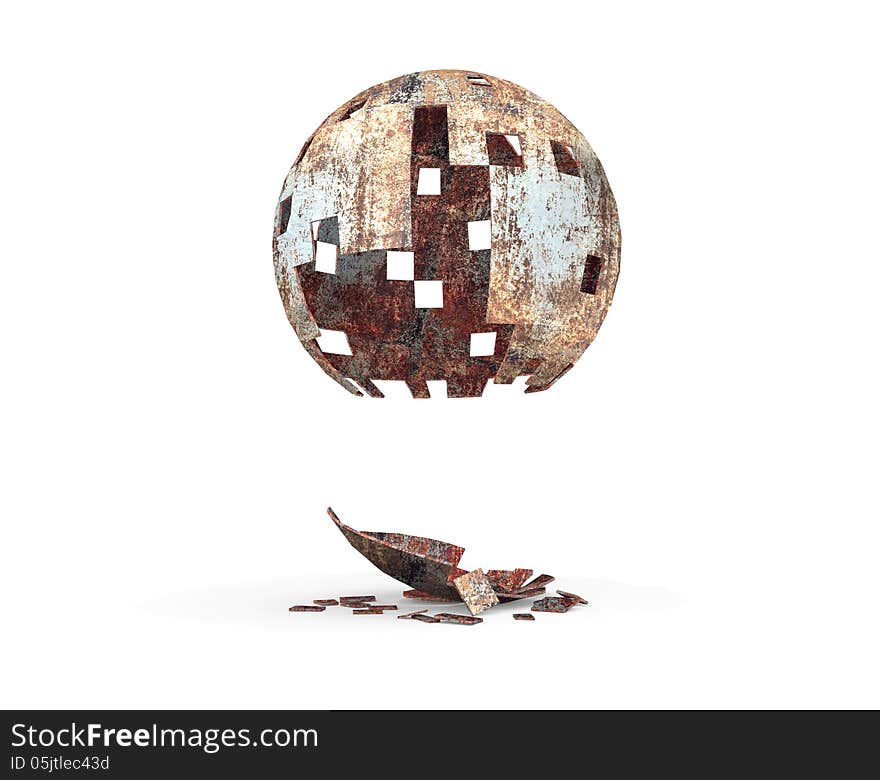 The rusted flying sphere