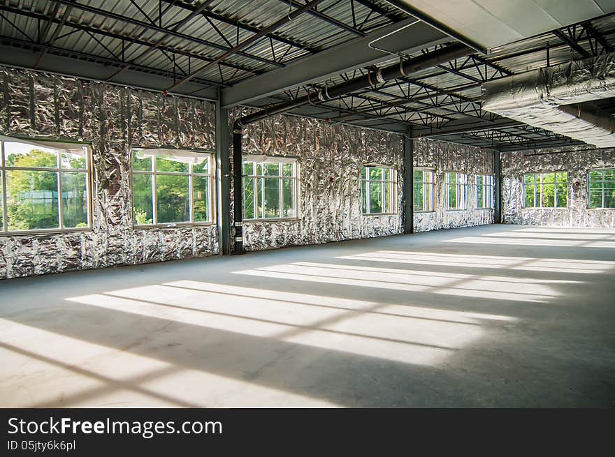 Exposed interior structure of unfinished construction project. Exposed interior structure of unfinished construction project