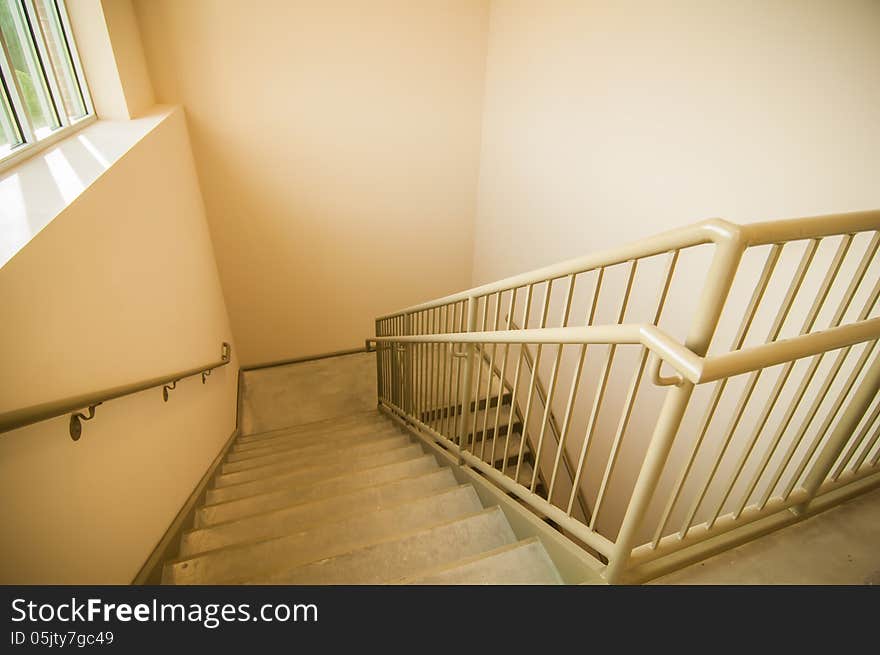 Stairwell and emergency exits in building