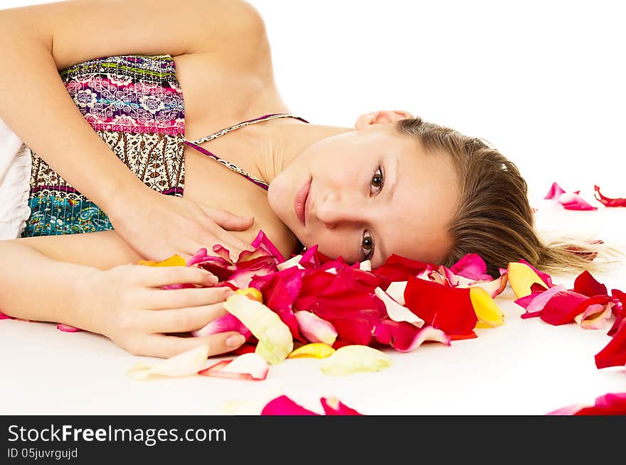 Portrait Of A Girl With Petals