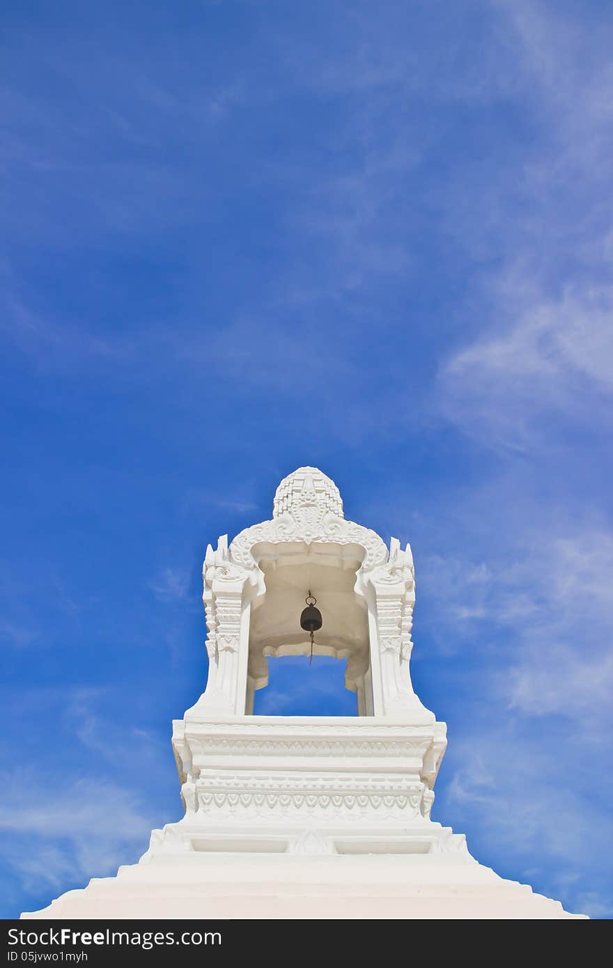 View Golden bell Thai style bell in temple. This is an image of the small Bell in thailand with the Independence on blue sky. View Golden bell Thai style bell in temple. This is an image of the small Bell in thailand with the Independence on blue sky.