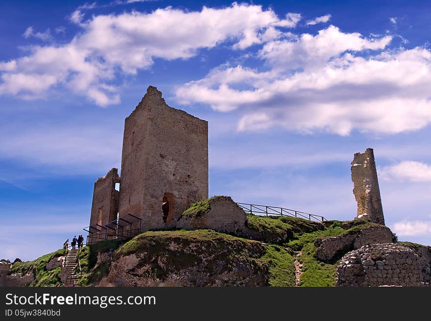 Castle ruins in a remote village of Spain