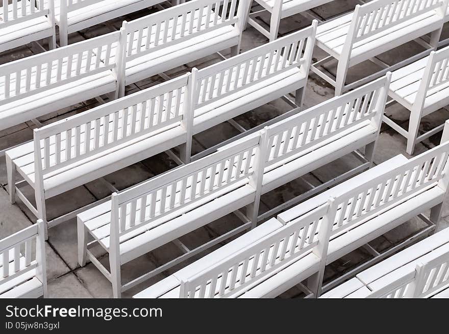 White chairs on the yard