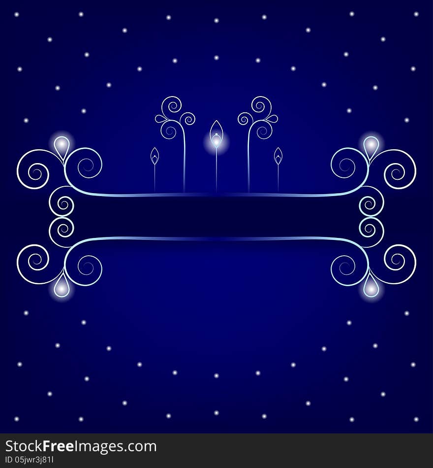 Decorative frame for text on night background with stars. Vector illustration. Decorative frame for text on night background with stars. Vector illustration