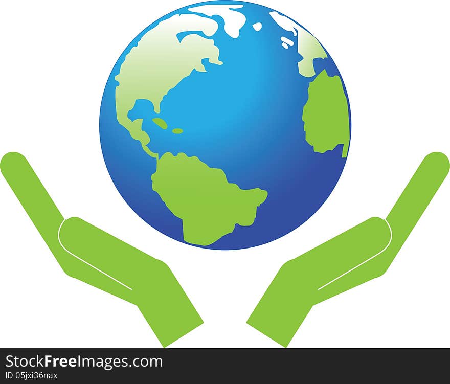 Stock image - the image of the earth and hands. Stock image - the image of the earth and hands