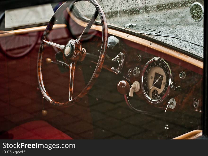 Old red cockpit history car