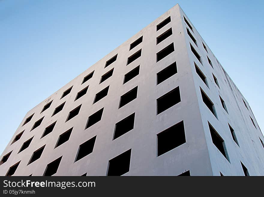 Two waste building on the blue sky