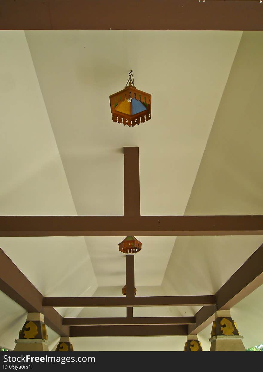 The ceiling of a Thai temple