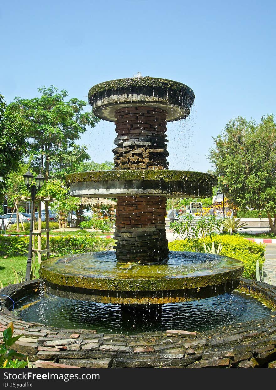 Fountain in Park on holiday in Thailand