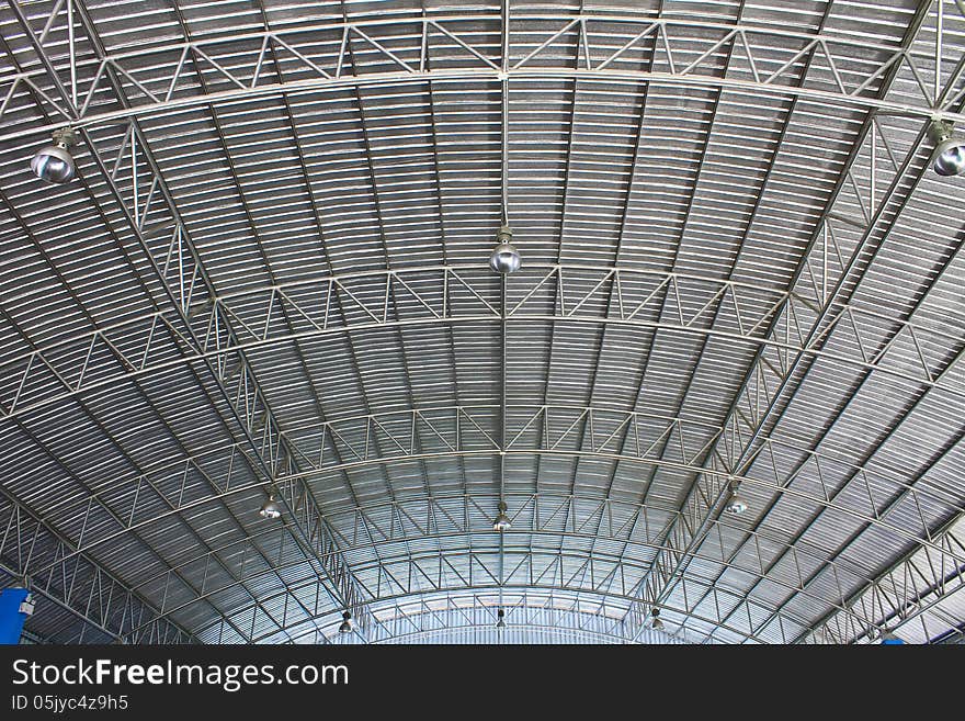 Light on roof of modern storehouse