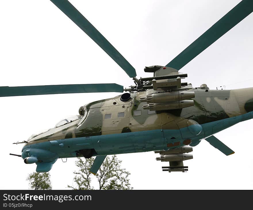 Transport-combat helicopter Mi24-B produced in the Soviet Union