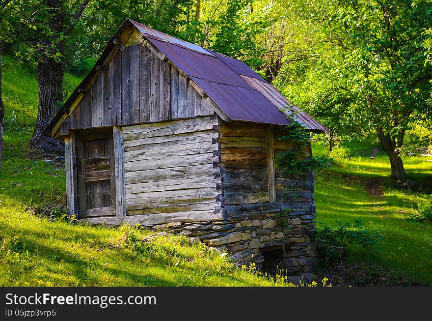 Old closed water mill in the forest. Old closed water mill in the forest