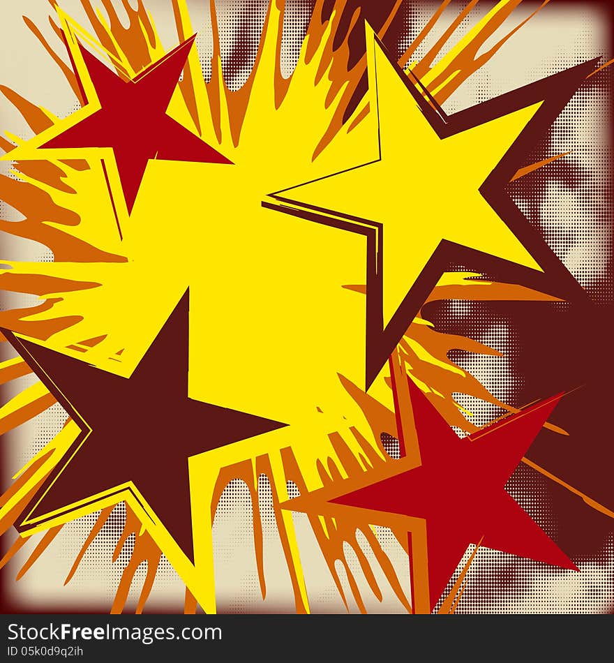 Grunge background of explosion star. Vector illustration.