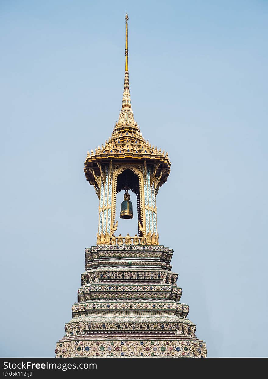 The bell tower of the Temple of the Emerald Buddha.