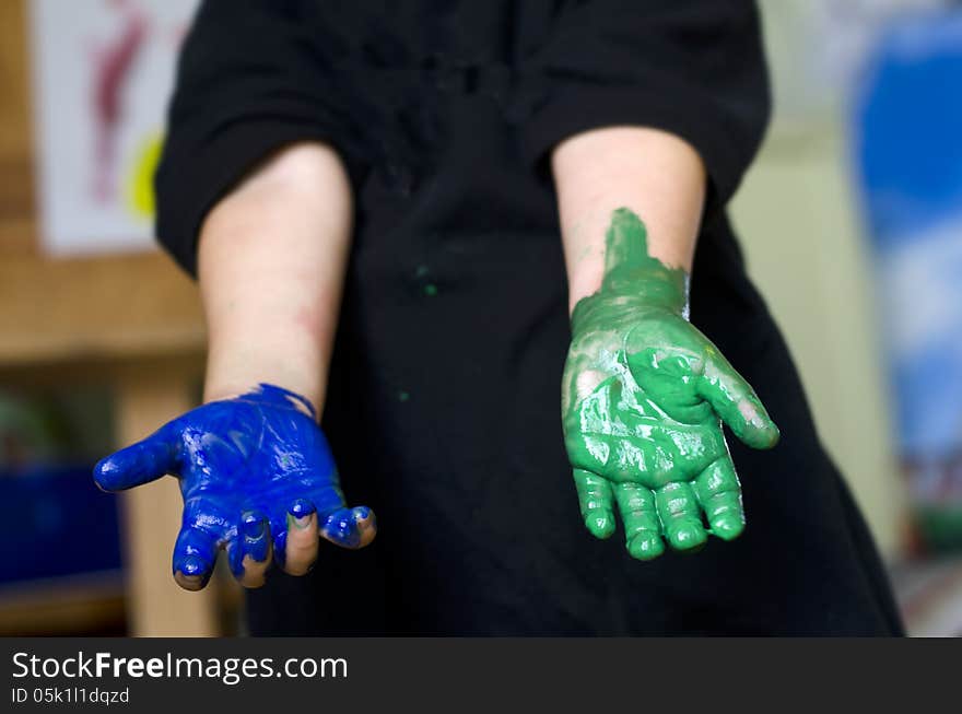 Children painting