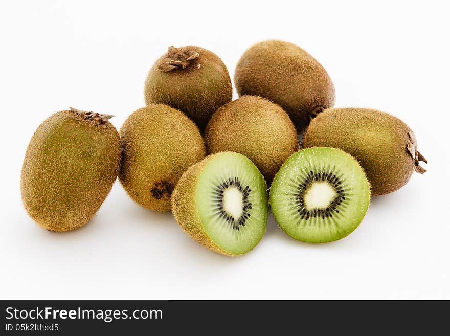 Ripe kiwi fruit background isolated