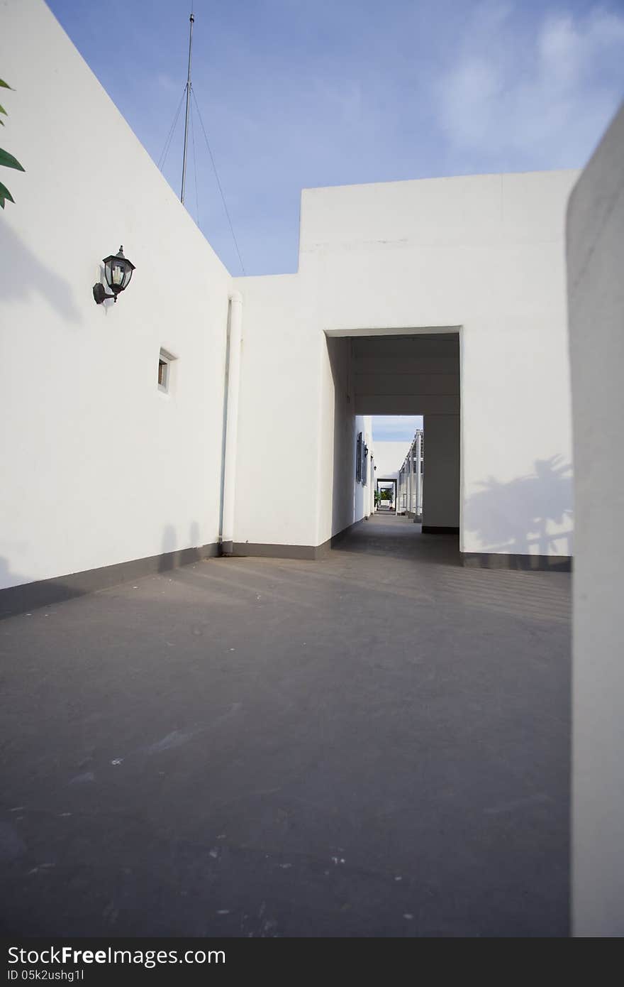 Passage through the doorway in Santorini Thailand