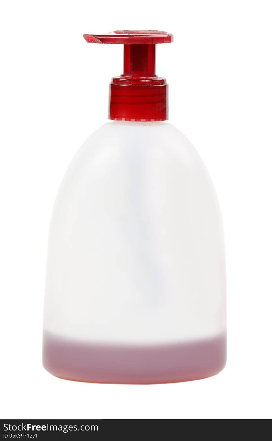 Cosmetic bottle with red cap