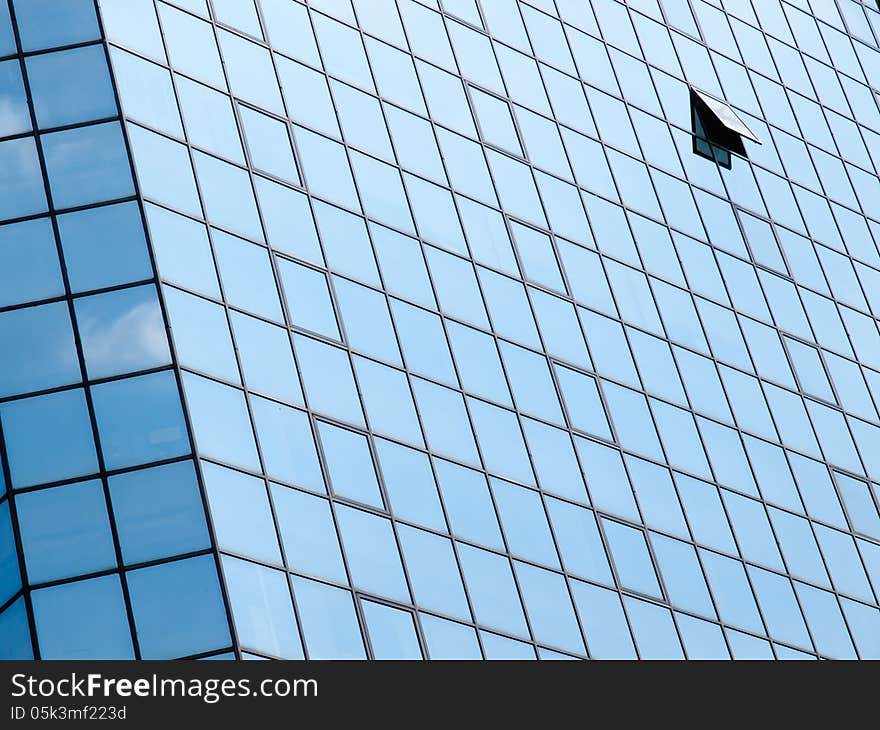 High glass building and sky