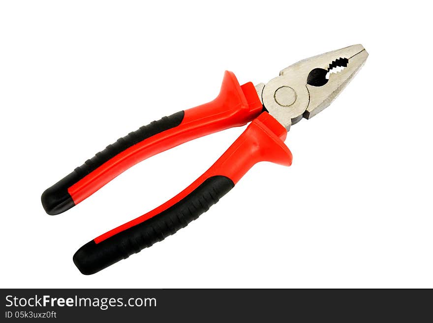 Pliers isolated on a white background. Horizontal position.