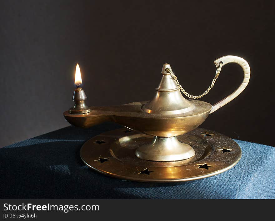 Aladdin's magic lamp on the table