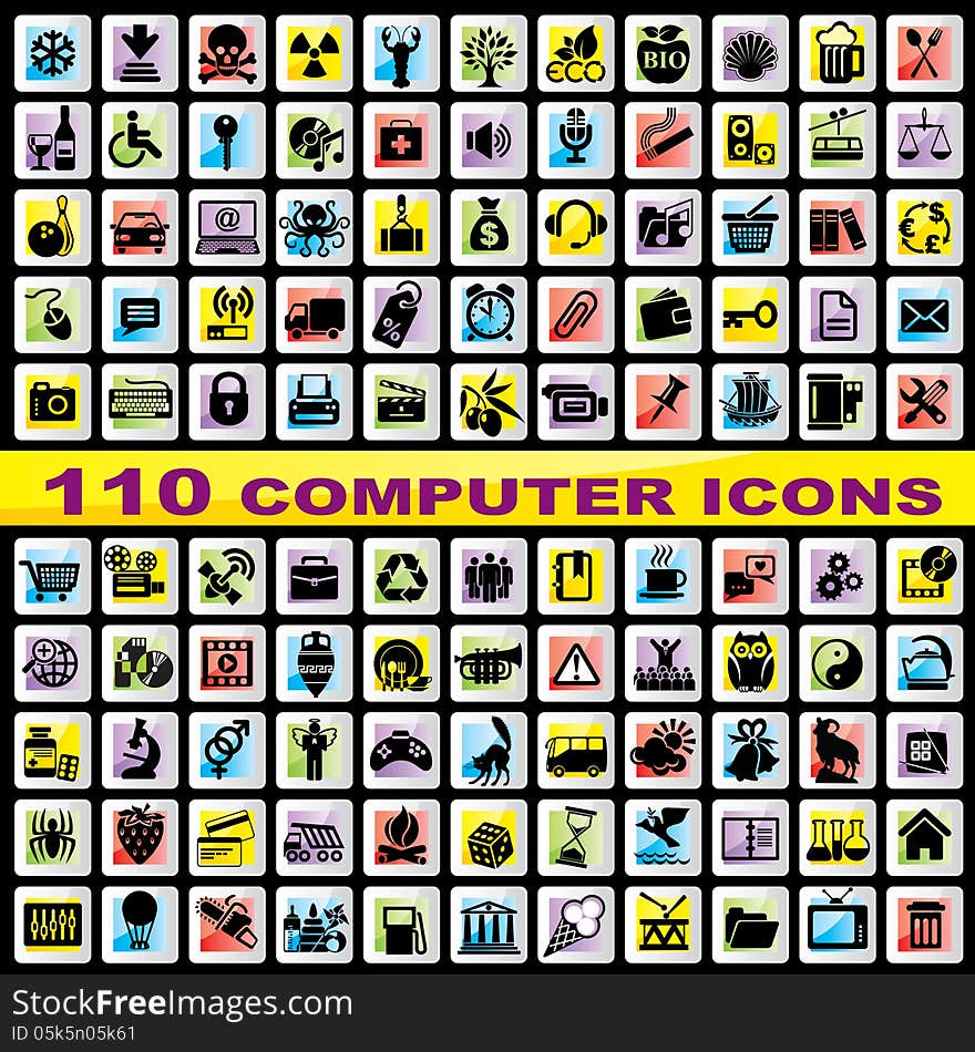 Set of computer icons for your web design. Set of computer icons for your web design