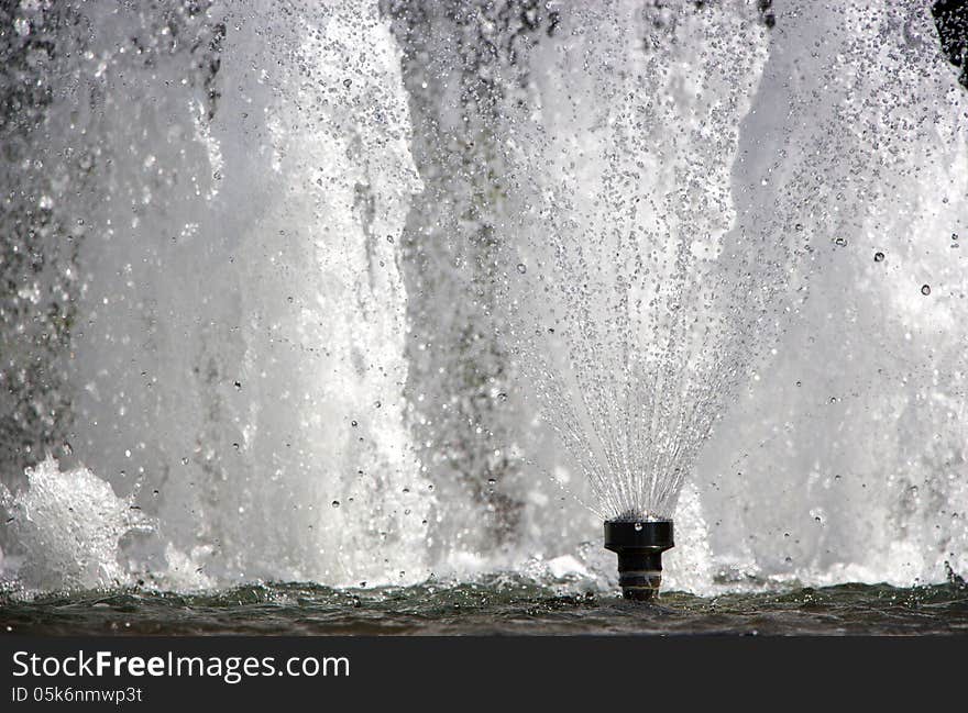 Fountain spray water in the park