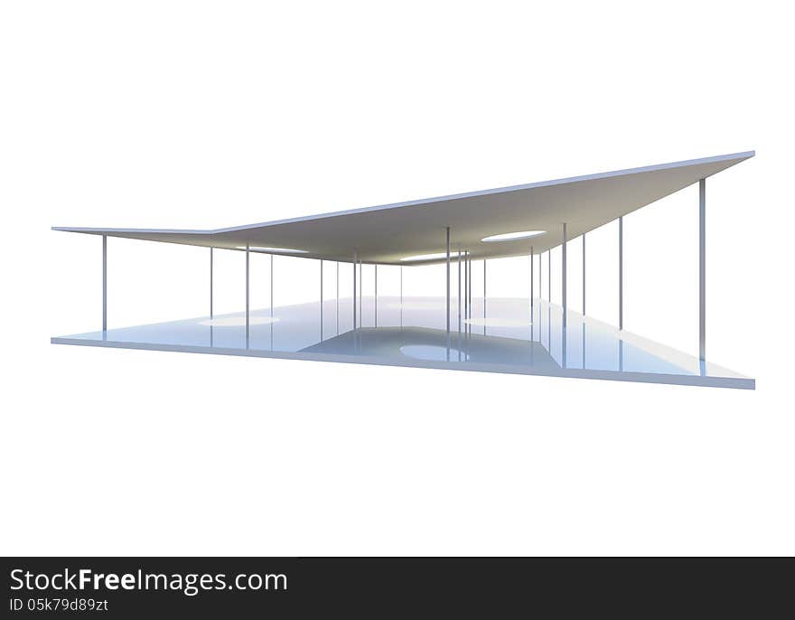 Conceptual modern architecture, 3D rendered