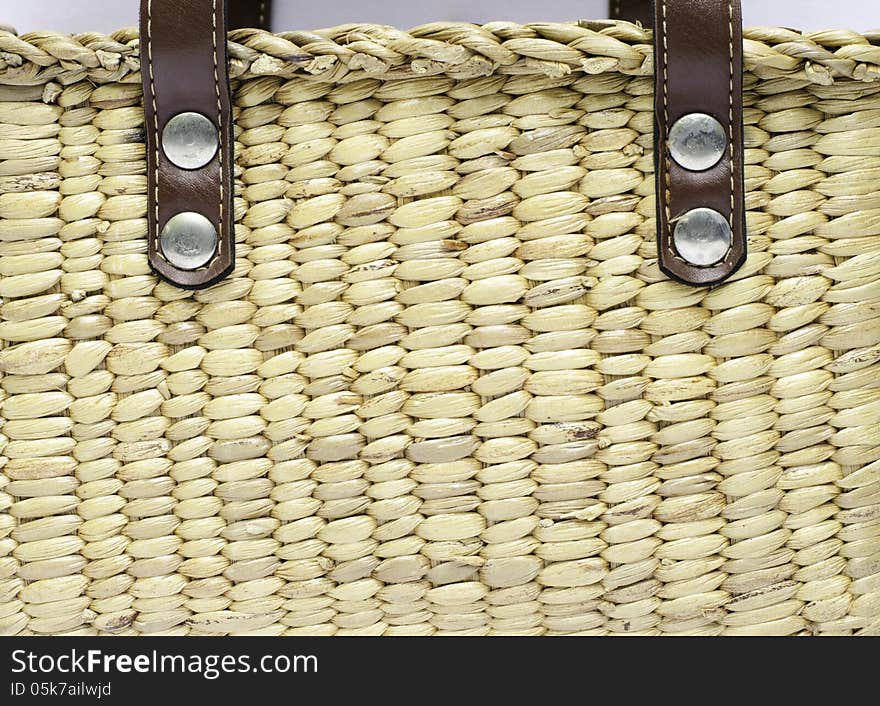 Wicker basket close-up photo texture