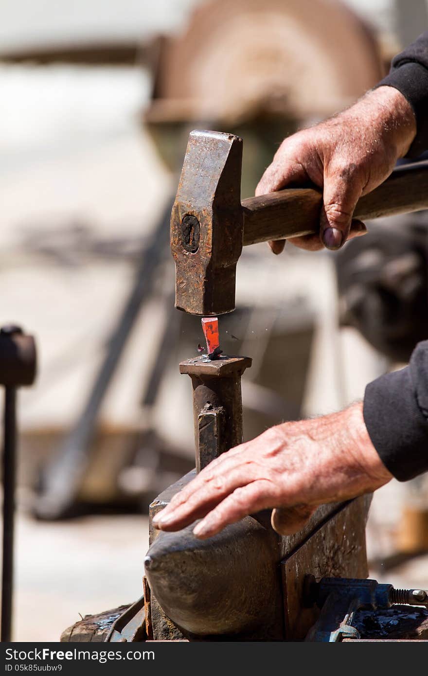 Iron forging a close up. Iron forging a close up