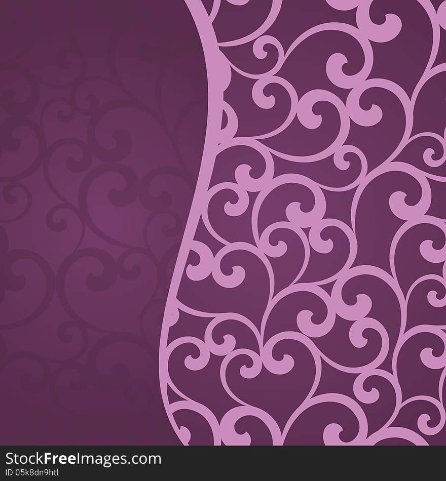 Abstract invitation card. Curl background.