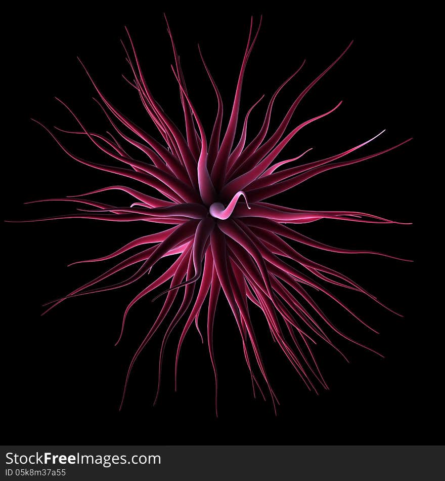 Close-up view of one molecular structure. Close-up view of one molecular structure