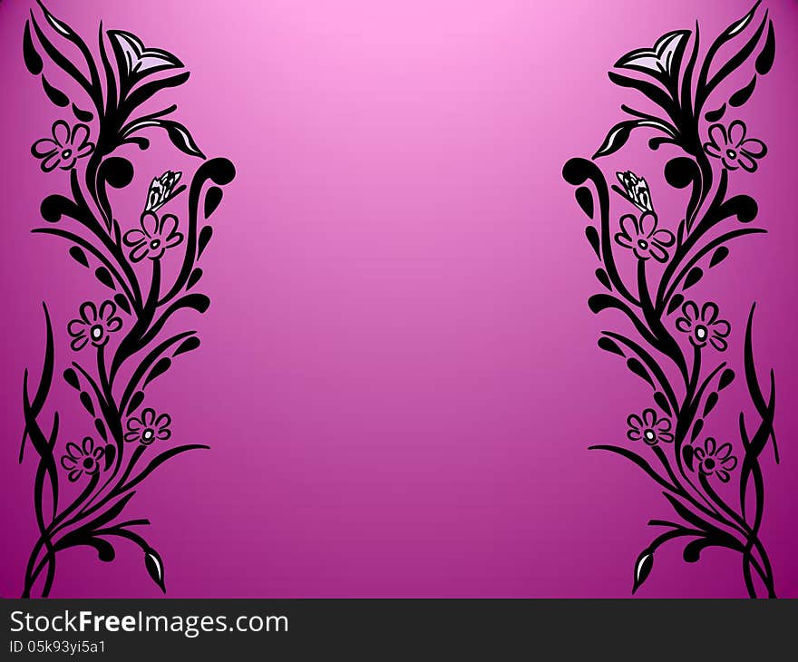 Abstract painted floral background on pink for wallpapers. Abstract painted floral background on pink for wallpapers